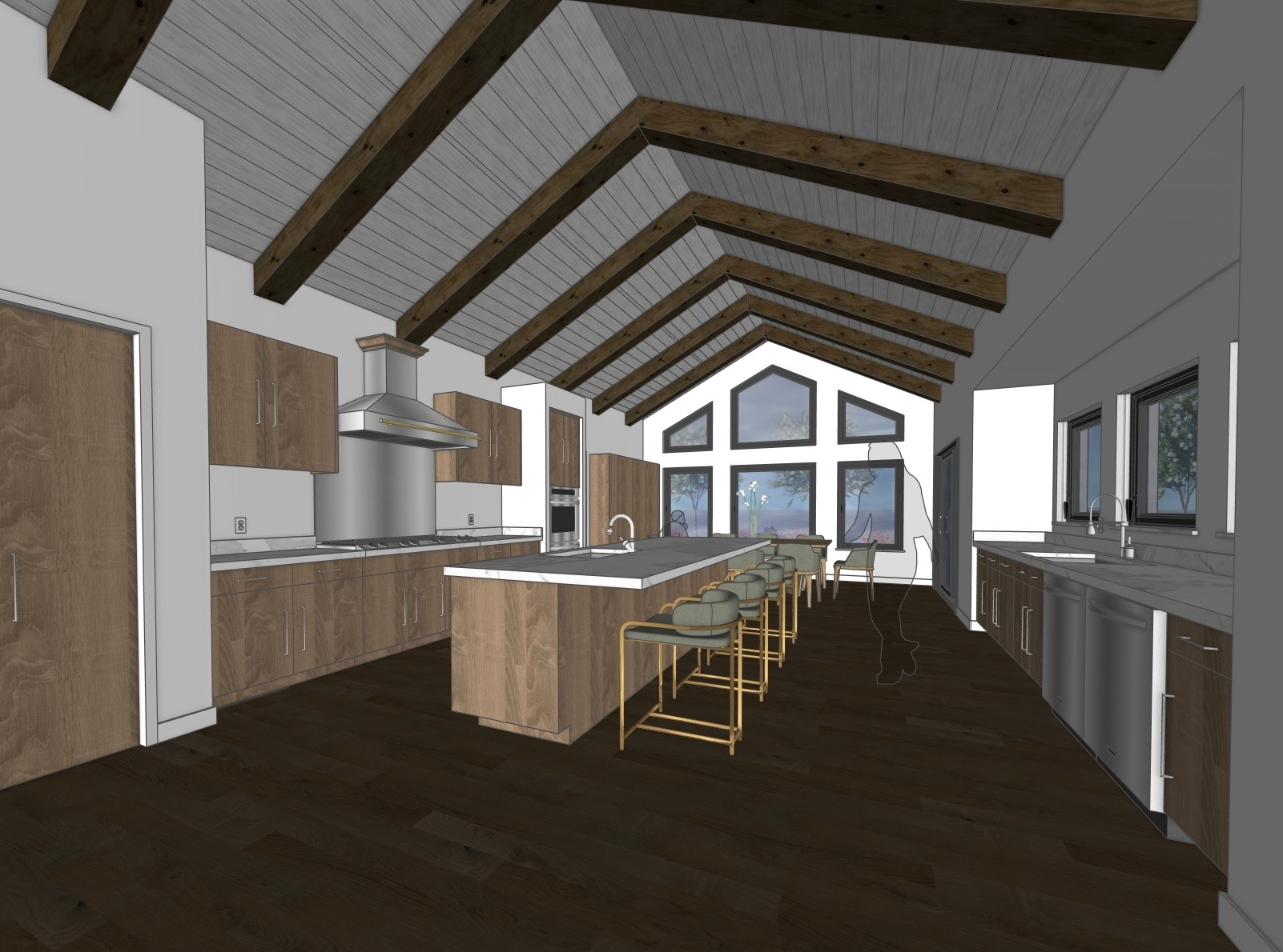 Kitchen design concept rendering