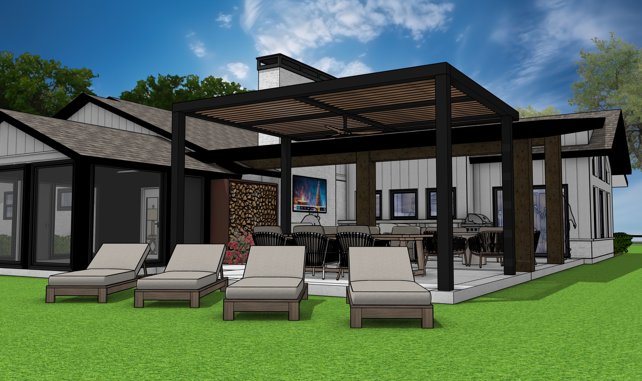 Patio design build rendering